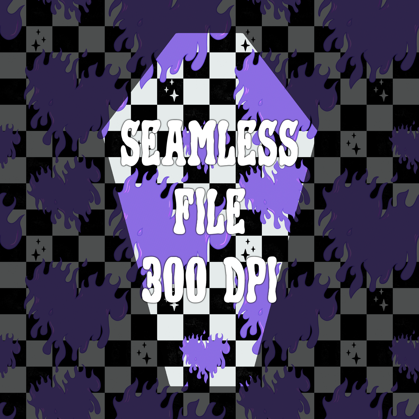 Purple Flame Heart SEAMLESS -DIGITAL DOWNLOAD