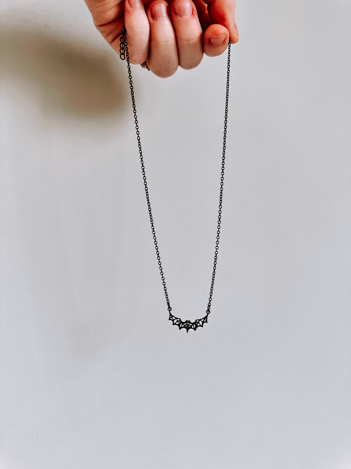 Bat Web Necklace