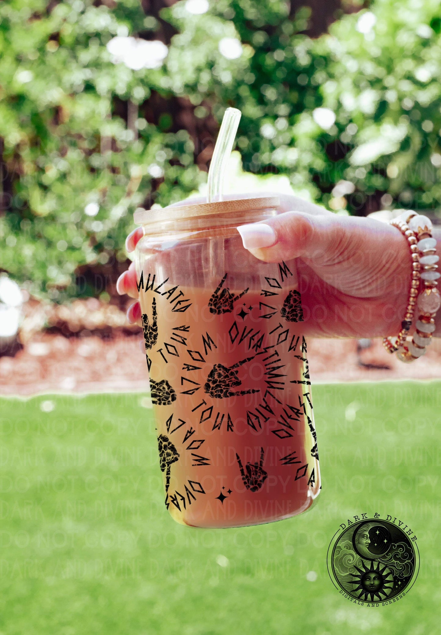 Black Overstimulated WT UV Glass Can Wrap