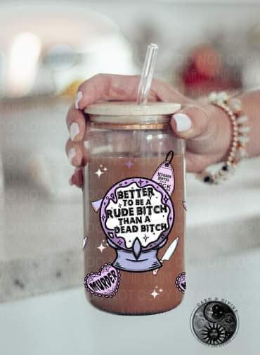 Rude Bitch UV Glass Can Wrap