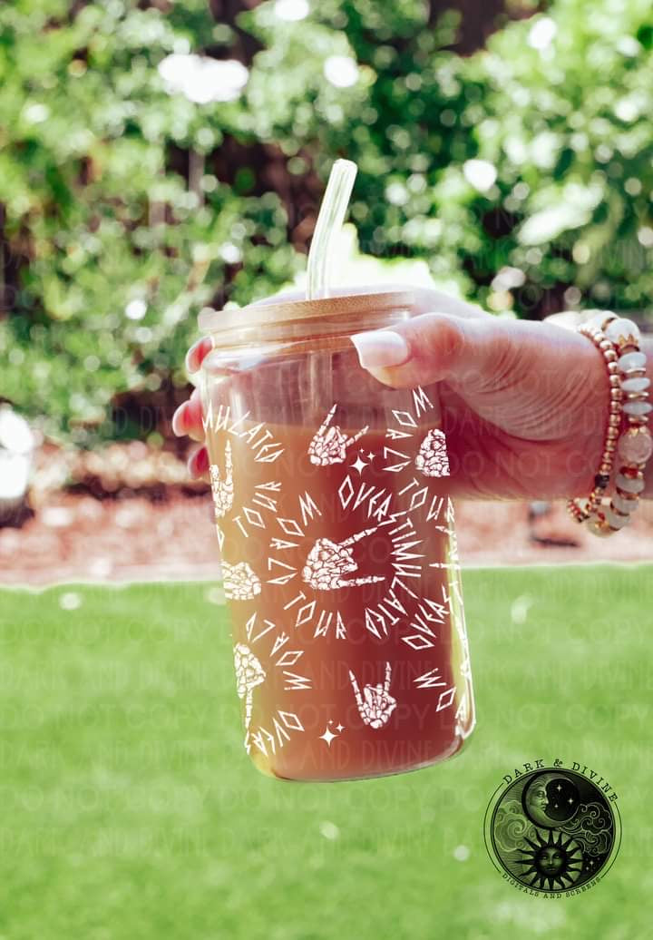 White Overstimulated WT UV Glass Can Wrap