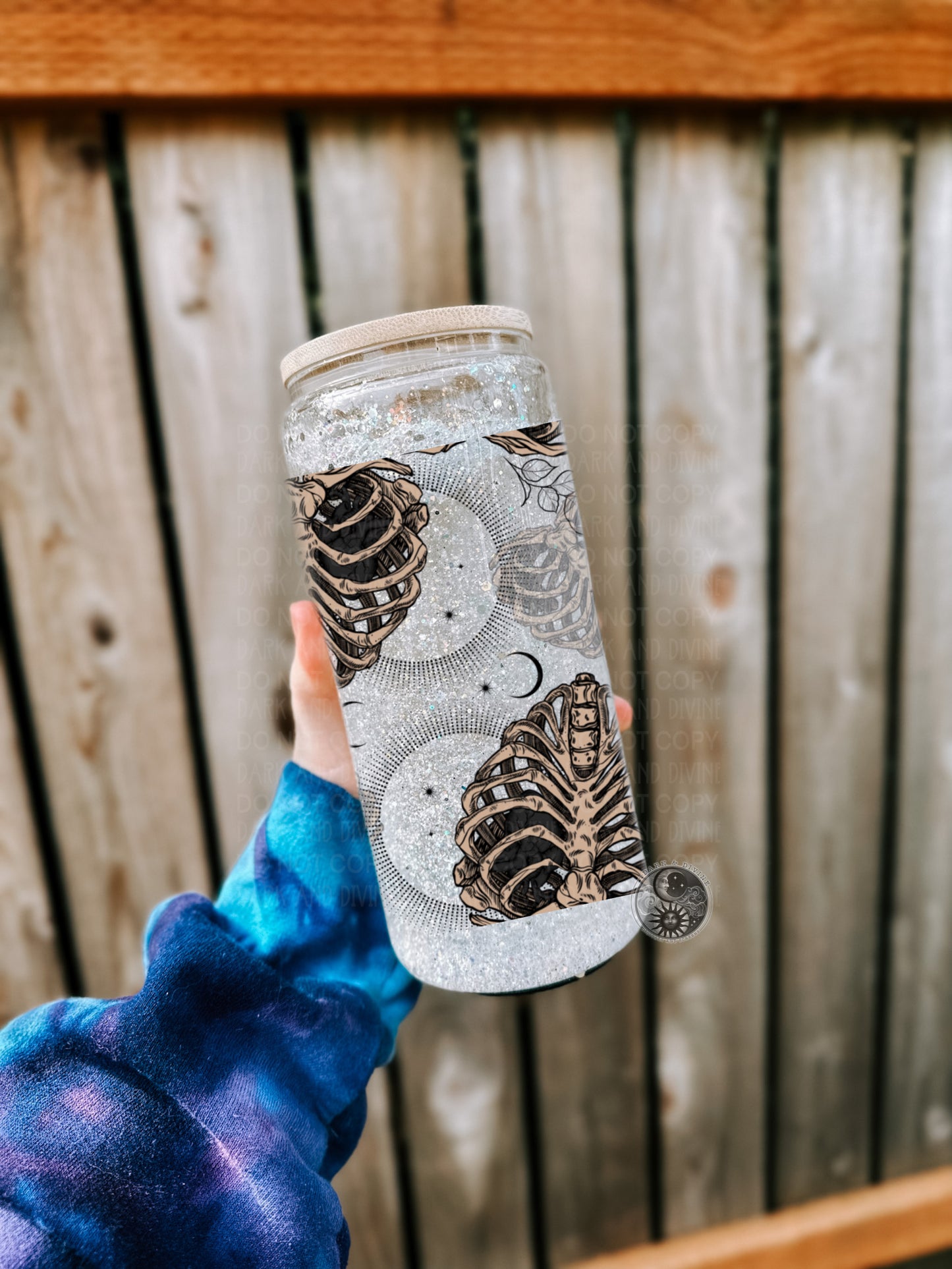 Skellie Rib Cage UV Glass Can Wrap