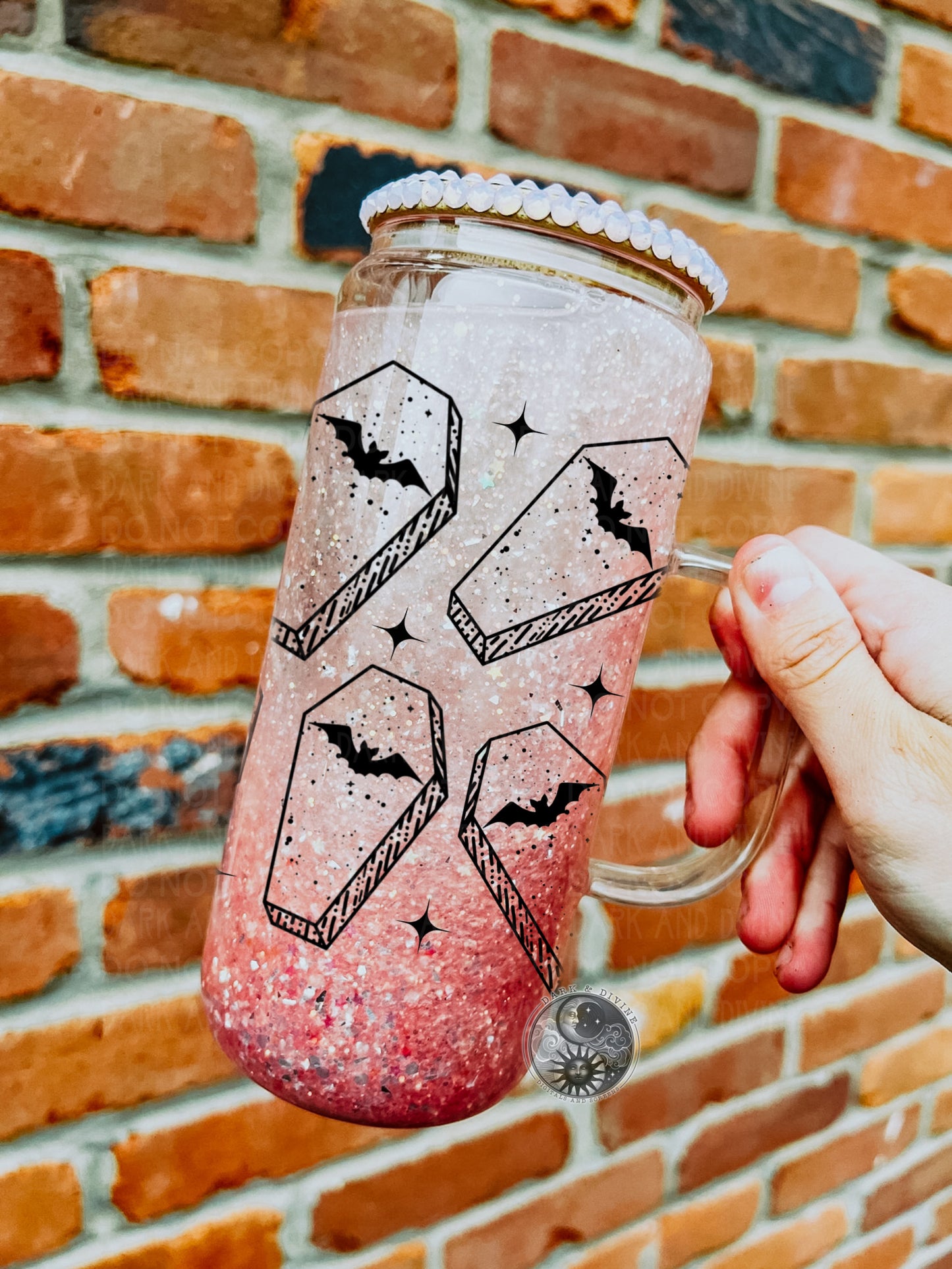 Bat Coffin UV Glass Can Wrap