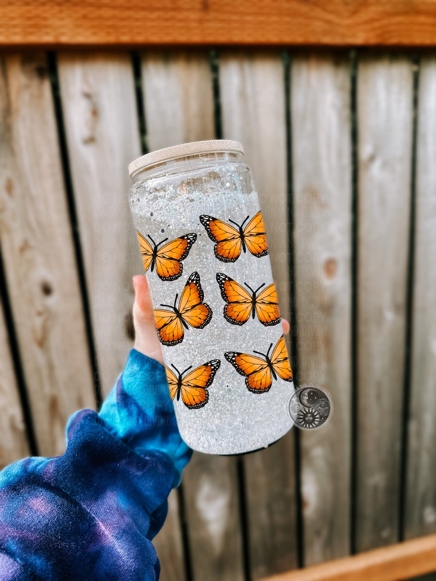 Butterfly UV Glass Can Wrap