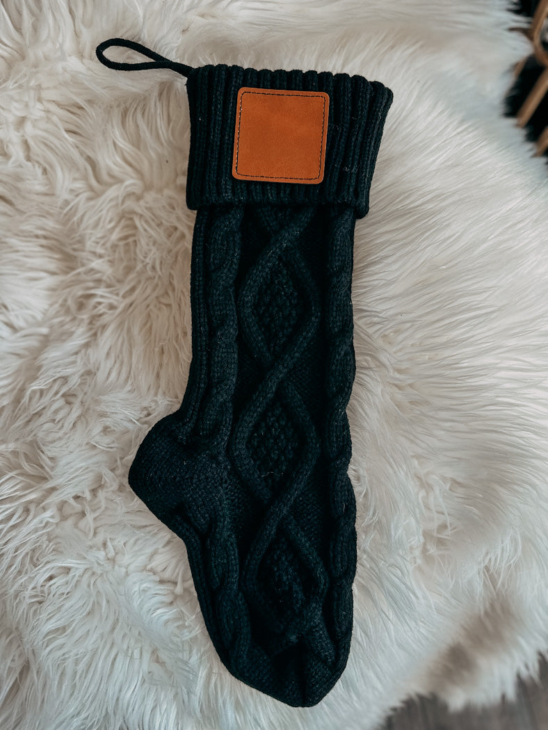 Engraved Black Christmas Stockings